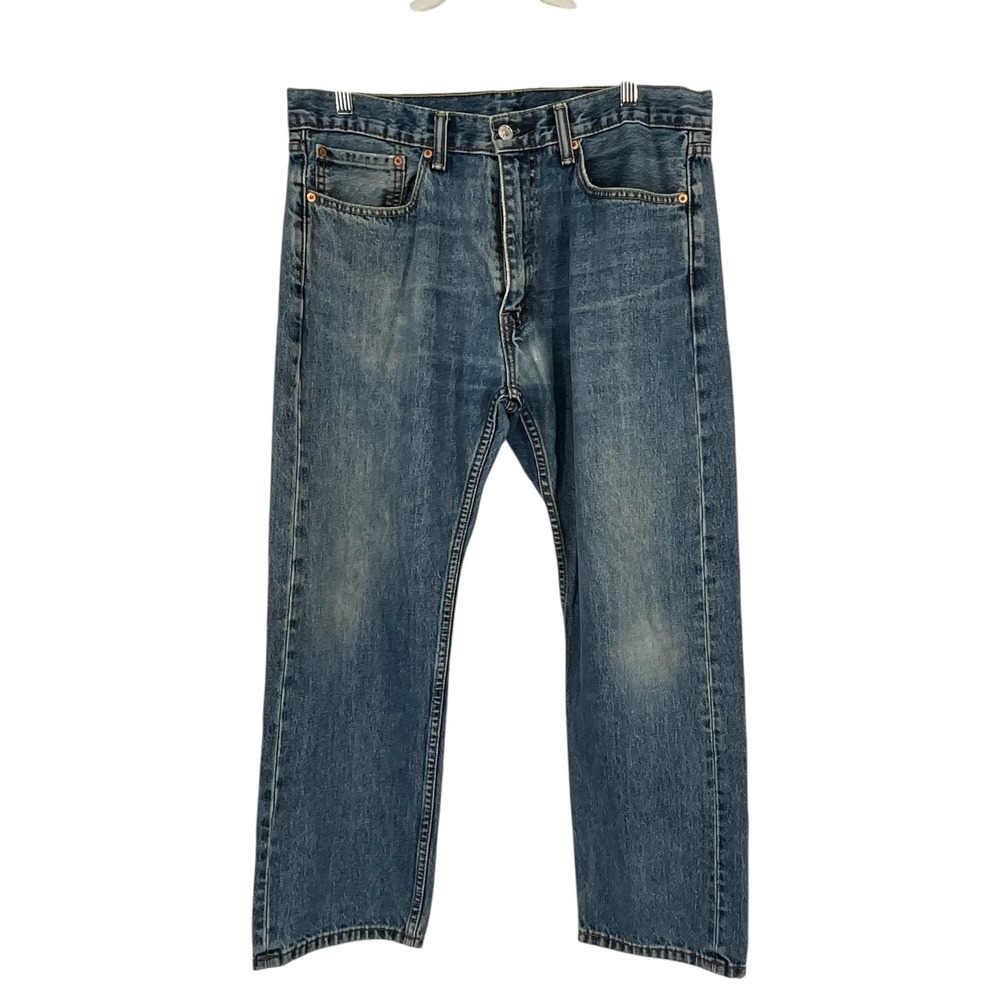 Levis 505 Regular Fit Mens Jeans 36x29 Blue Denim Straight Leg Pants Medium Wash